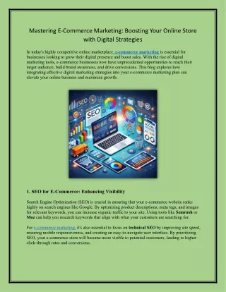 mastering e commerce marketing boosting your