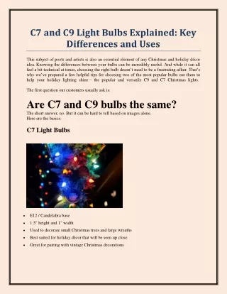 c7 and c9 light bulbs explained key differences