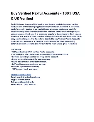 Buy Verified Paxful Accounts - 100% USA & UK Verified