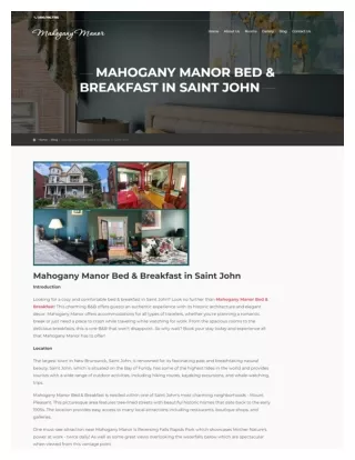 Mahogany Manor Bed and Breakfast in Saint John