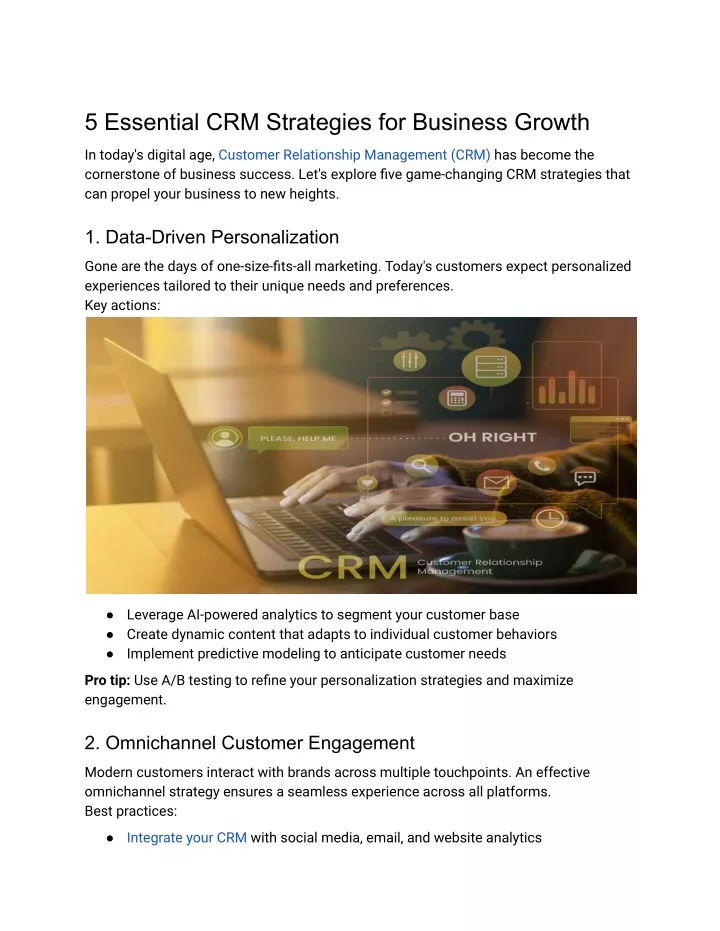 5 essential crm strategies for business growth