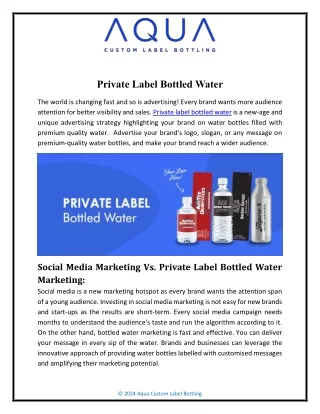 Private Label Bottled Water