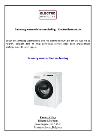 Samsung wasmachine aanbieding  Electrodiscount.be