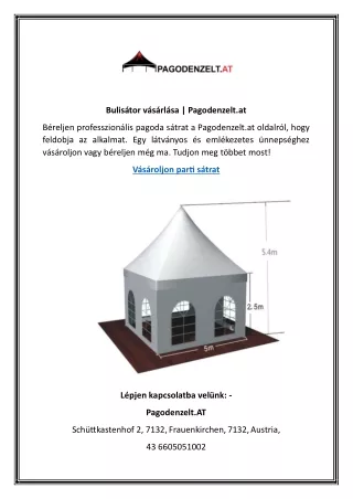 Bulisátor vásárlása    Pagodenzelt.at