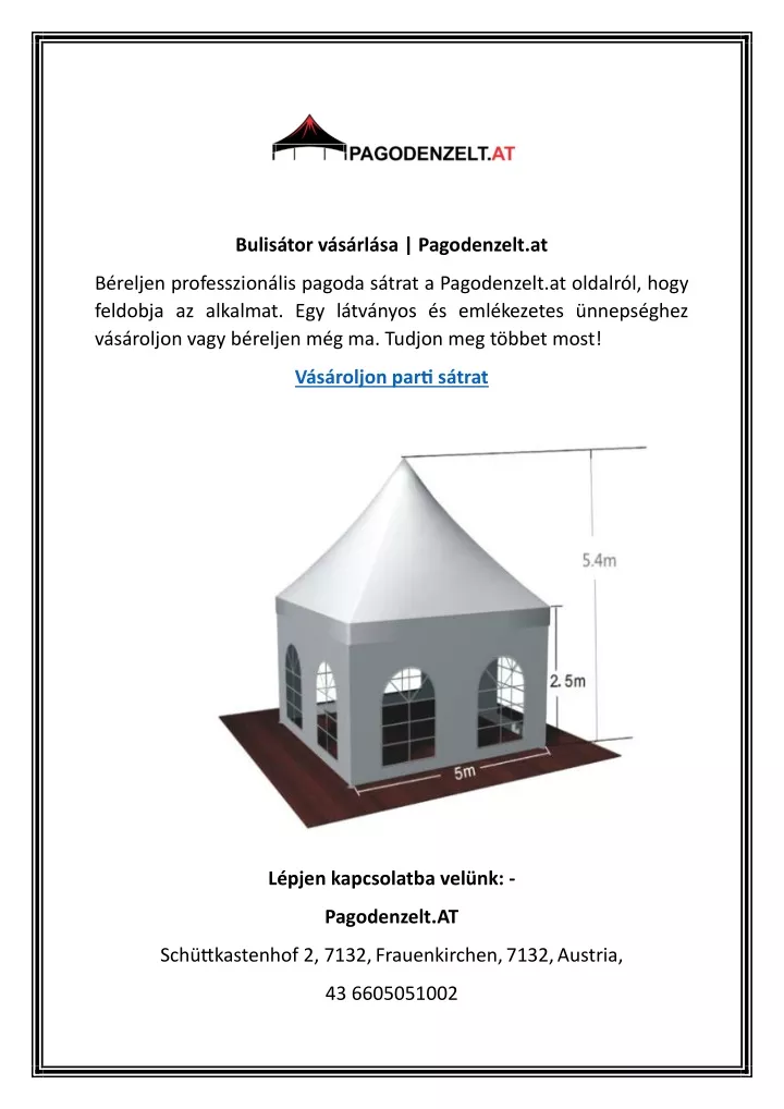 bulis tor v s rl sa pagodenzelt at