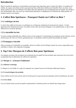 Top 5 des Marques de Coffrets Bois pour Spiritueux