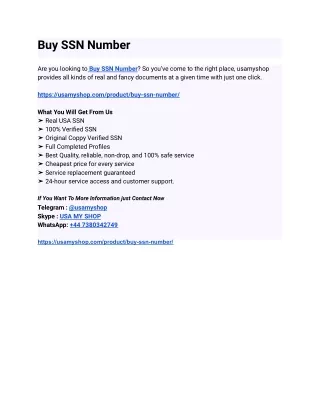 Top 3.9 Sites to Buy SSN Number in This Year