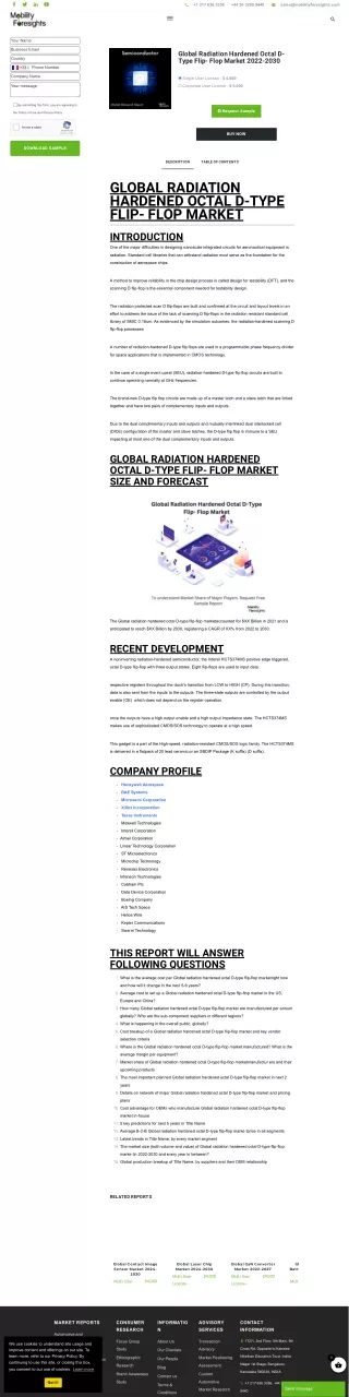 Global Radiation Hardened Octal D-Type Flip- Flop Market