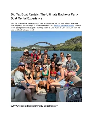 big tex boat rentals the ultimate bachelor party