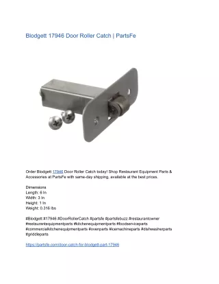 Blodgett 17946 Door Roller Catch _ PartsFe