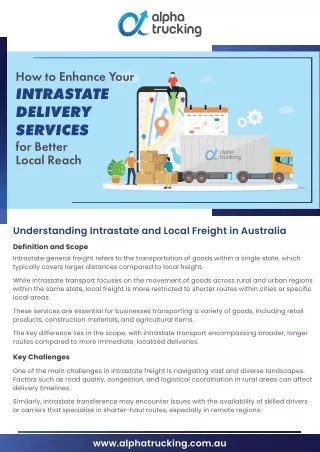 How to Enhance Your Intrastate Delivery Services for Better Local Reach