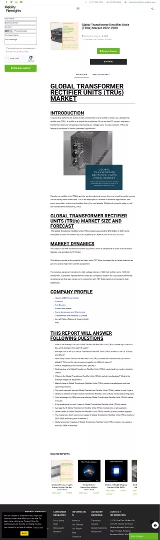 Transformer Rectifier Units (TRUs) Market