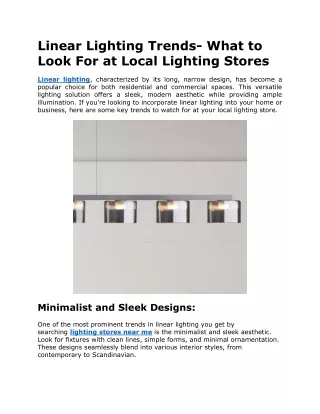 linear lighting trends what to look for at local