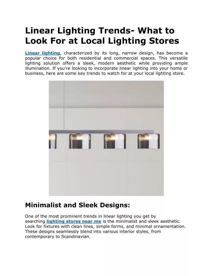 linear lighting trends what to look for at local