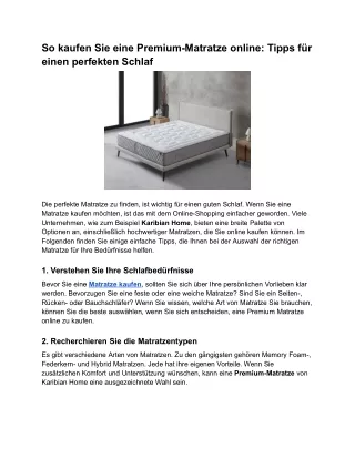 So kaufen Sie eine Premium-Matratze online_ Tipps für einen perfekten Schlaf