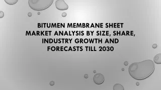 Bitumen Membrane Sheet Market