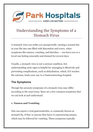 Understanding the Symptoms of a Stomach Virus