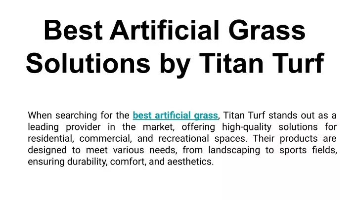 best artificial grass solutions by titan turf