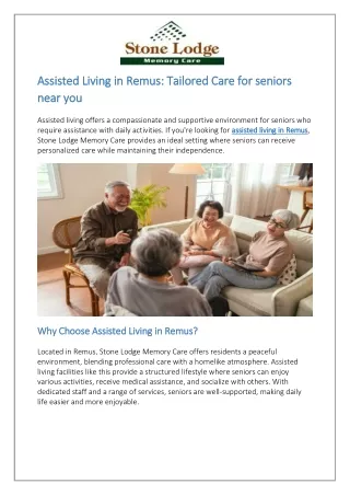 Assisted Living in Remus Tailored Care for seniors near you