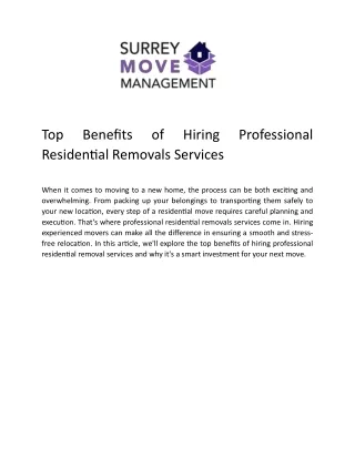 top residential removals services