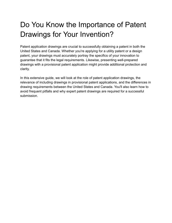 do you know the importance of patent drawings