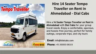 Hire 14 Seater Tempo Traveller on Rent in Ahmedabad - Dial Cabs