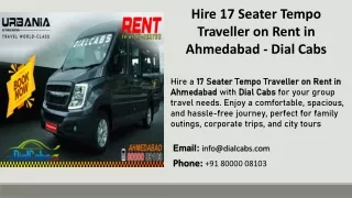 Hire 17 Seater Tempo Traveller on Rent in Ahmedabad - Dial Cabs