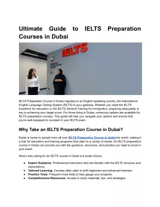 Ultimate Guide to IELTS Preparation Courses in Dubai