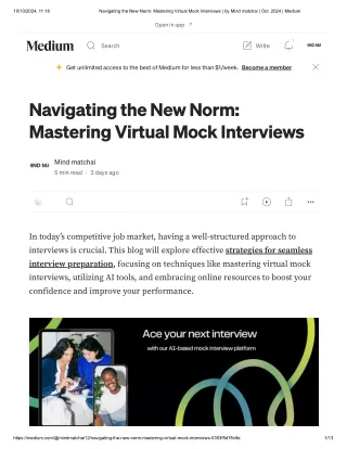Navigating the New Norm_ Mastering Virtual Mock Interviews _ by Mind matchai _ Oct, 2024 _ Medium