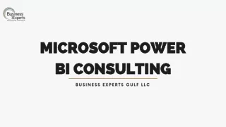 Introduction to Microsoft BI Consulting Services - Power BI Expertise