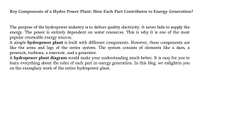 Key Components of a Hydro Power Plant | gogoalhydro