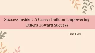 Success Insider A Career Built on Empowering Others Toward Success