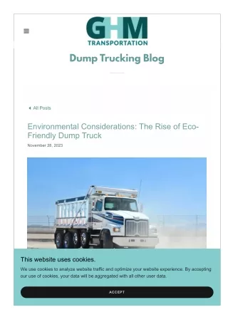 The Future of Construction: Embracing Eco-Friendly Dump Trucks for a Greener Tom