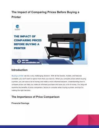 the impact of comparing prices before buying a