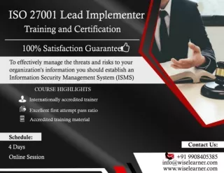 ISO 27001 lead implementor training and certification course