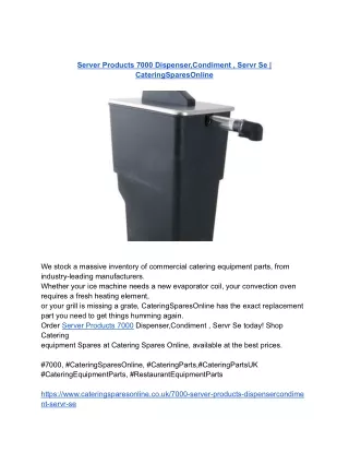 Server Products 7000 Dispenser,Condiment , Servr Se _ CateringSparesOnline