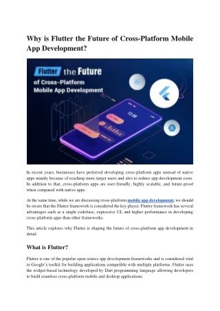 why is flutter the future of cross platform