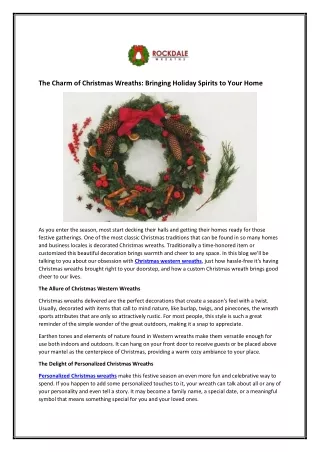 The Charm of Christmas Wreaths Bringing Holiday Spirits to Your Home