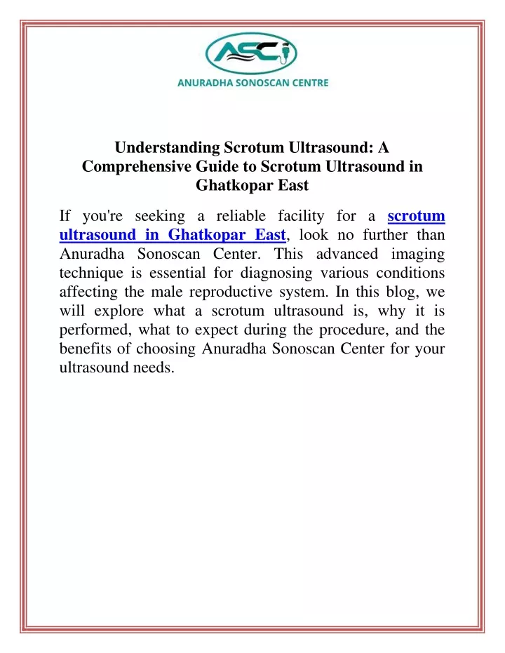 understanding scrotum ultrasound a comprehensive