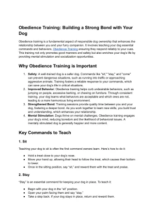 Obedience Training