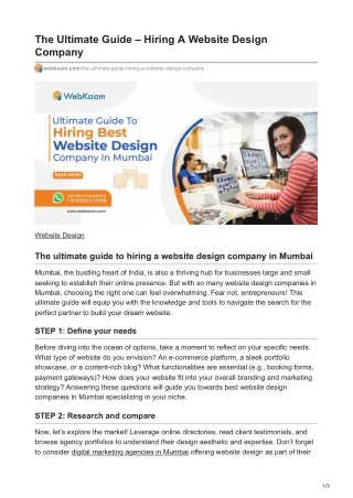 The Ultimate Guide  Hiring A Website Design Company