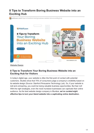 8 Tips to Transform Boring Business Website into an Exciting Hub