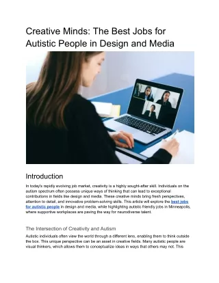 Creative Minds_ The Best Jobs for Autistic People in Design and Media