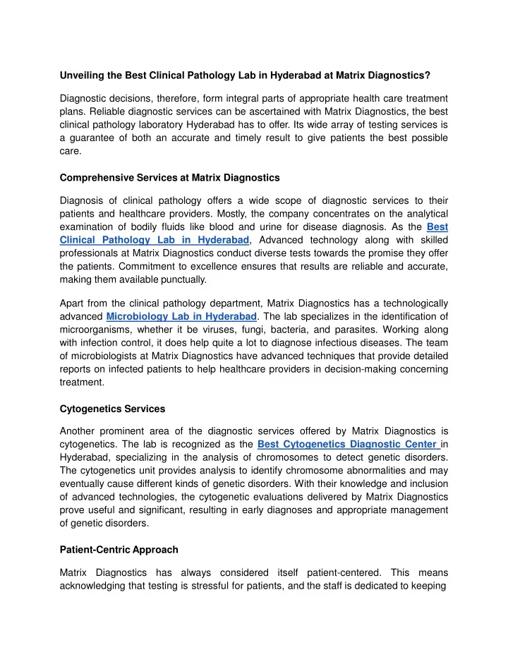 unveiling the best clinical pathology