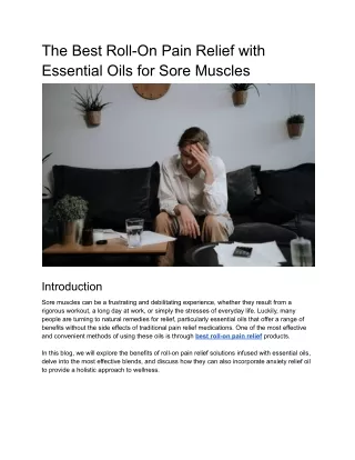 The Best Roll-On Pain Relief with Essential Oils for Sore Muscles
