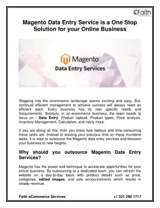 magento data entry service is a one stop solution