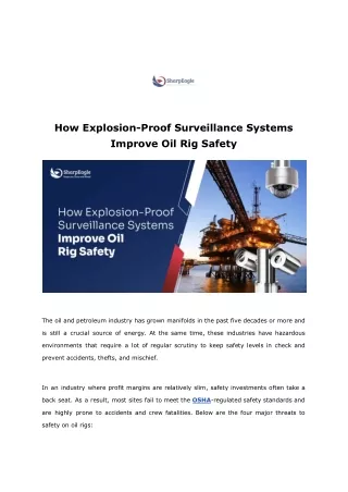 How Explosion-Proof Surveillance Systems Improve Oil Rig Safety