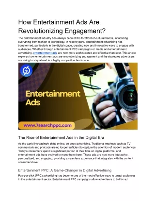 how entertainment ads are revolutionizing