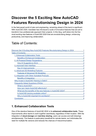 Discover the 5 Exciting New AutoCAD Features Revolutionising Design in 2024