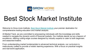 Best Stock Market Institute